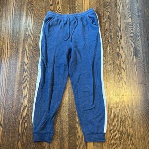 3/$15 Echo Sleepwear Blue Joggers with White Stripe